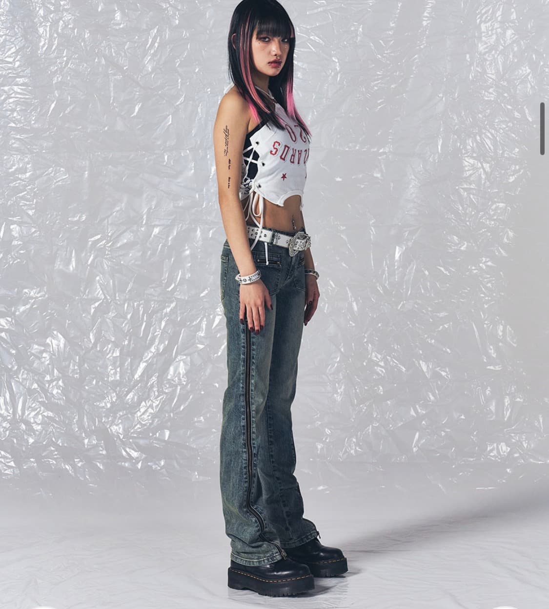 스키즘 인듀싱 ZIPPER FLARED JEANS BLUE 상품이미지3