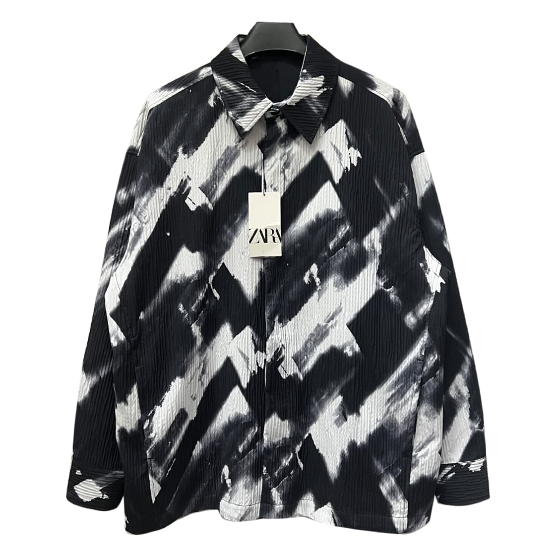 ZARA 자라 데드스탁 플리티드 이펙트 오버셔츠 L 상품이미지1