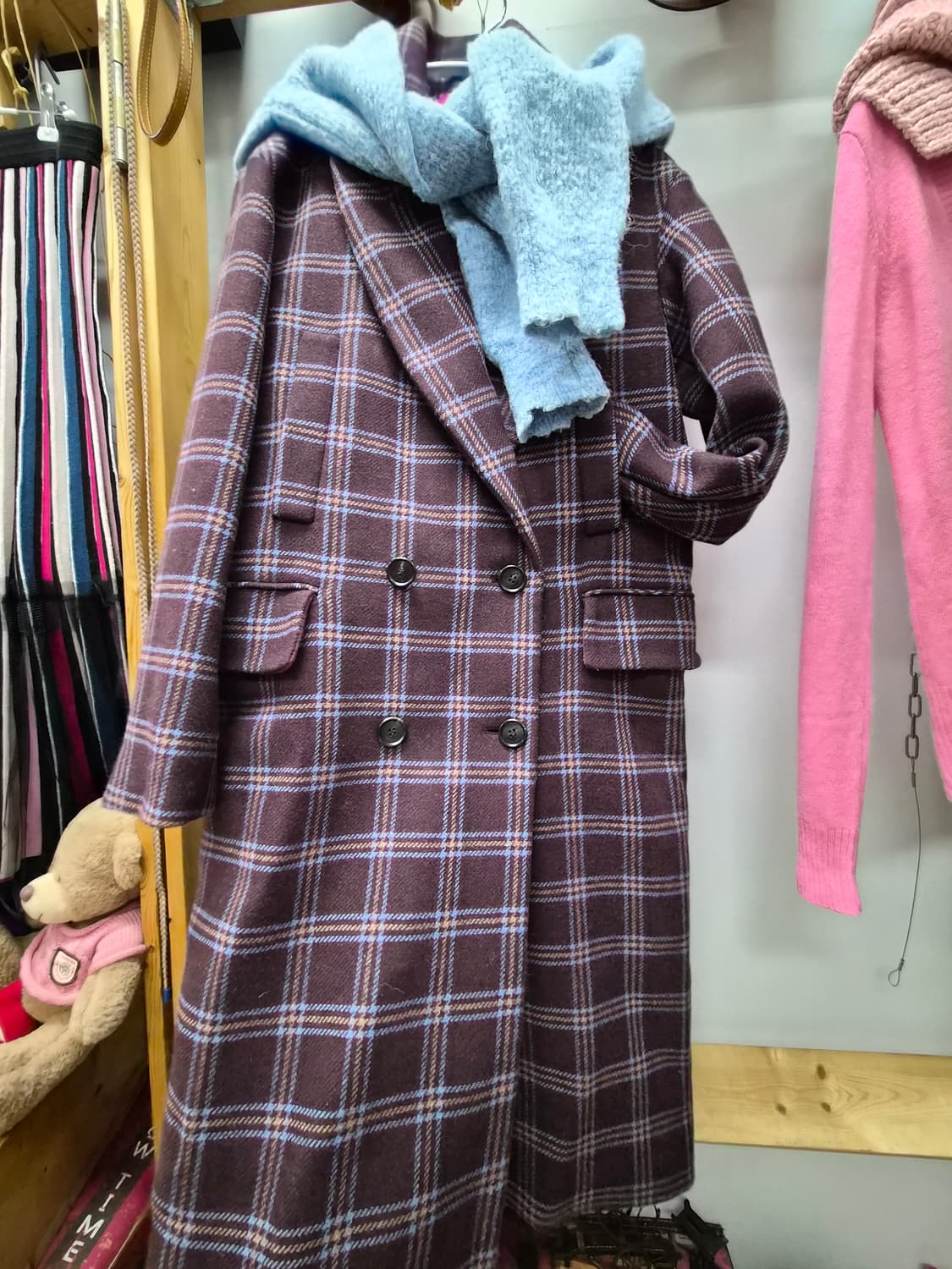 럭키슈에뜨 체크코트. abplus 케이블 후드니트 상품이미지2