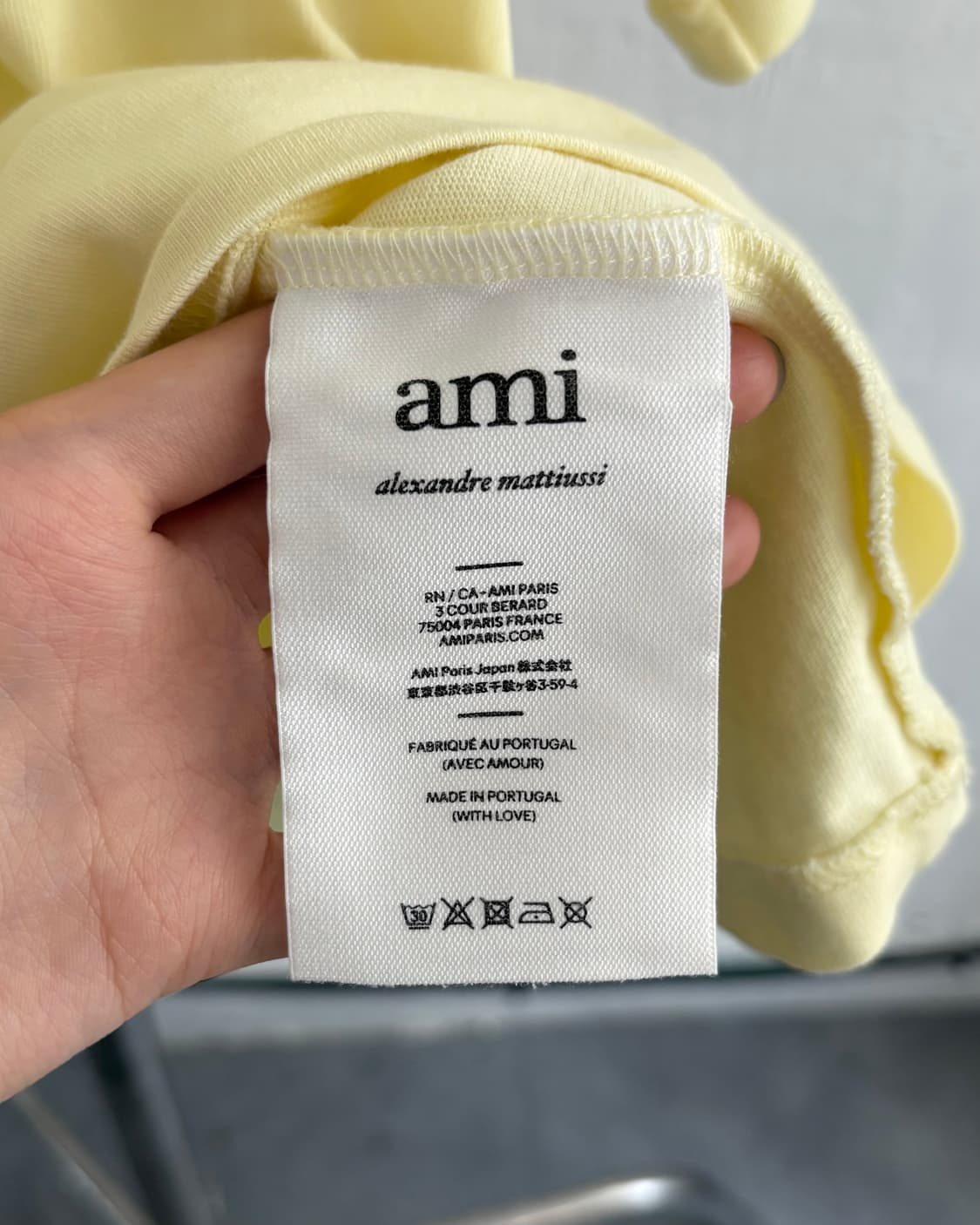 AMI 아미 하트로고 레몬 컬러 티셔츠 상품이미지6