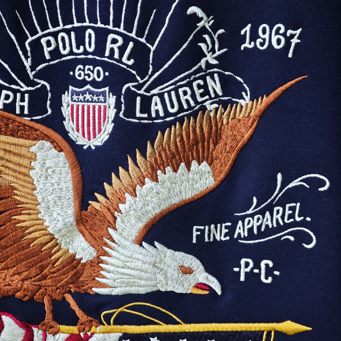 폴로 랄프로렌 USA 이글 자수 코튼모달 혼방 맨투맨 네이비 XL 상품이미지7