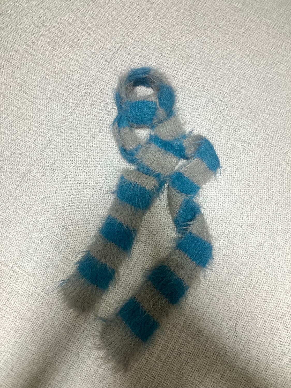 일본빈티지 하구미모리걸 모헤어 앙고라 스트라이프머플러 상품이미지1