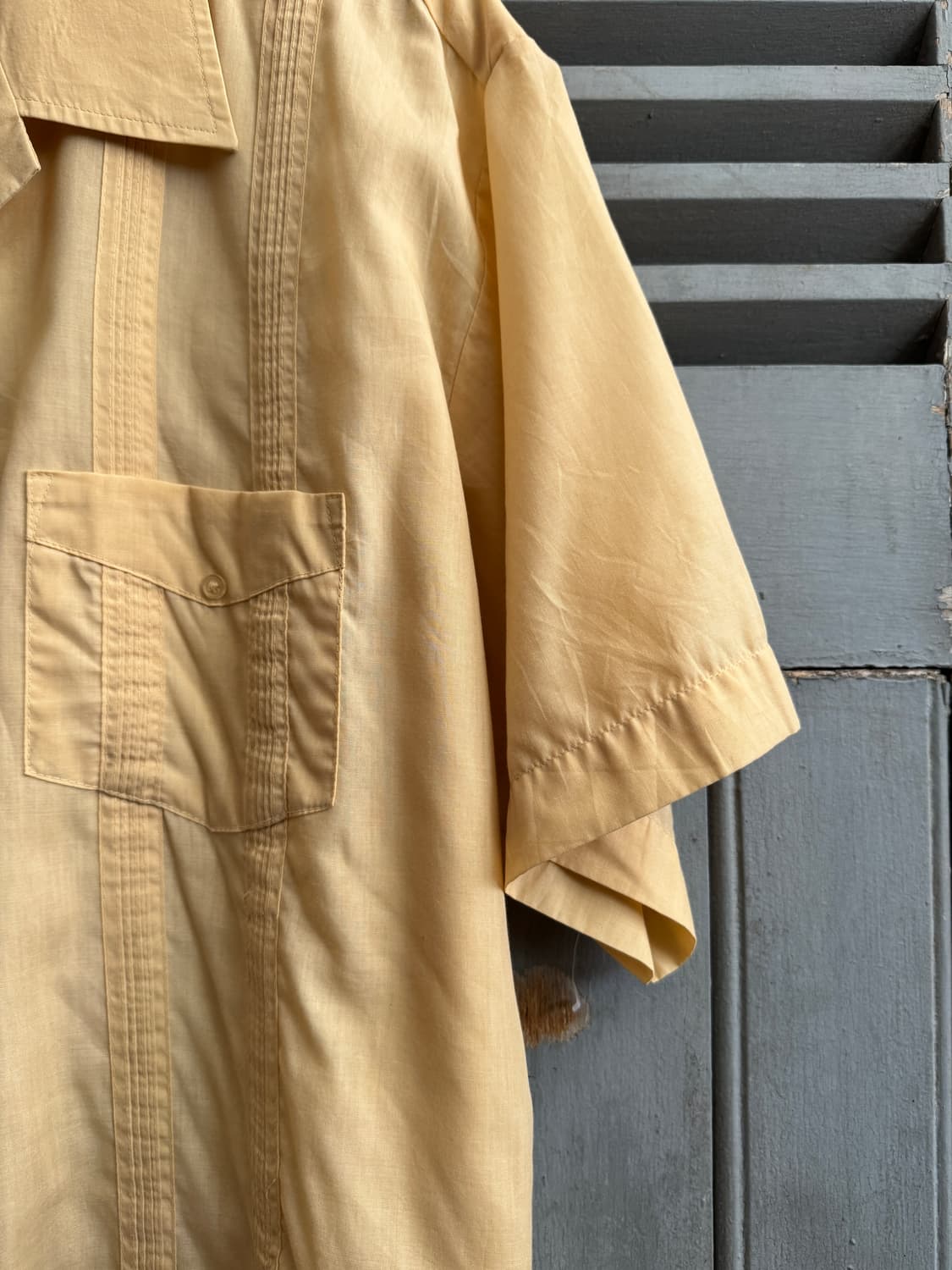 [2XL]90's GUAYABERA 파스텔옐로우 구아야베라 셔츠 상품이미지5