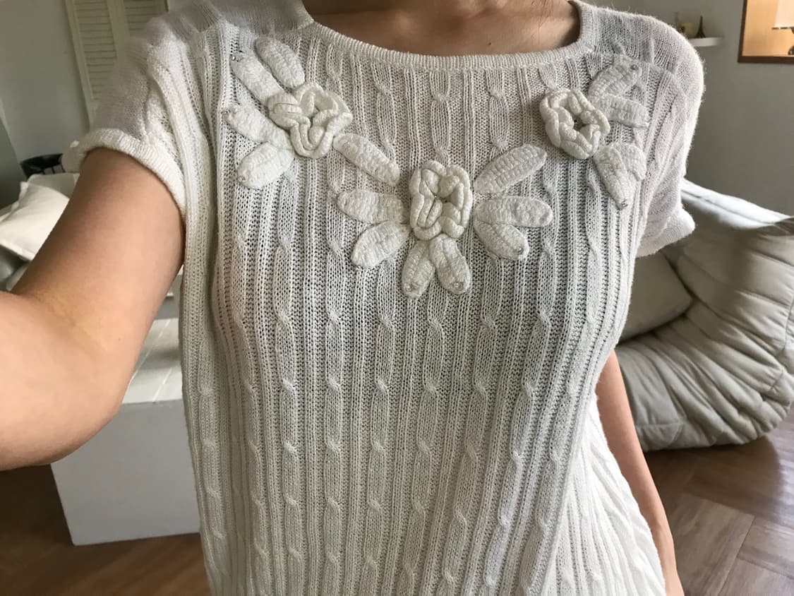 vintage ivory flower knit 상품이미지4