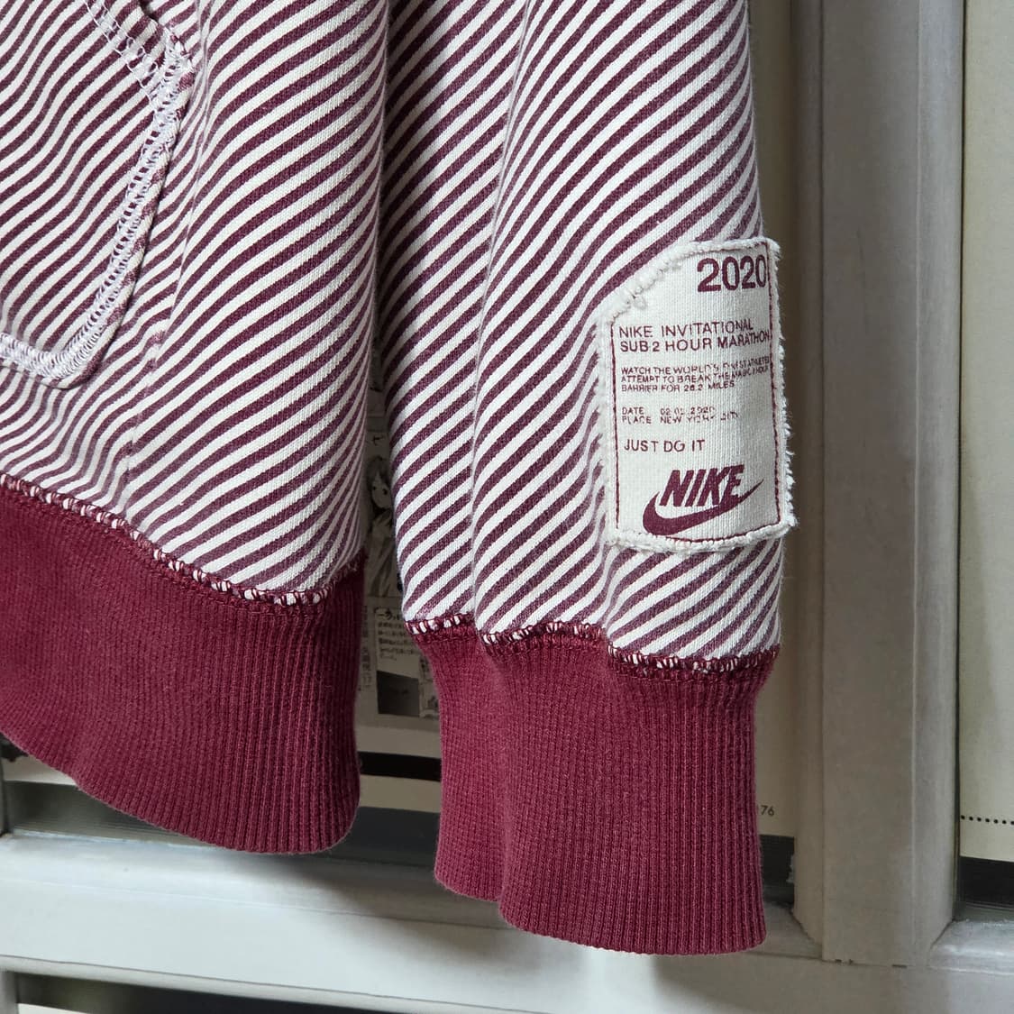 00S 나이키 레드 스트라이프 코튼 후드티 상품이미지5