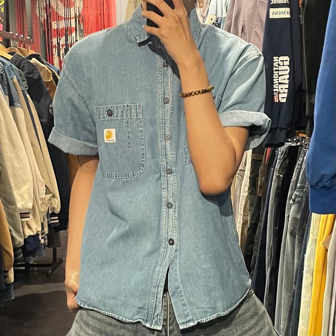 [IM] carhartt 칼하트 연청 데님 반팔셔츠 상품이미지3