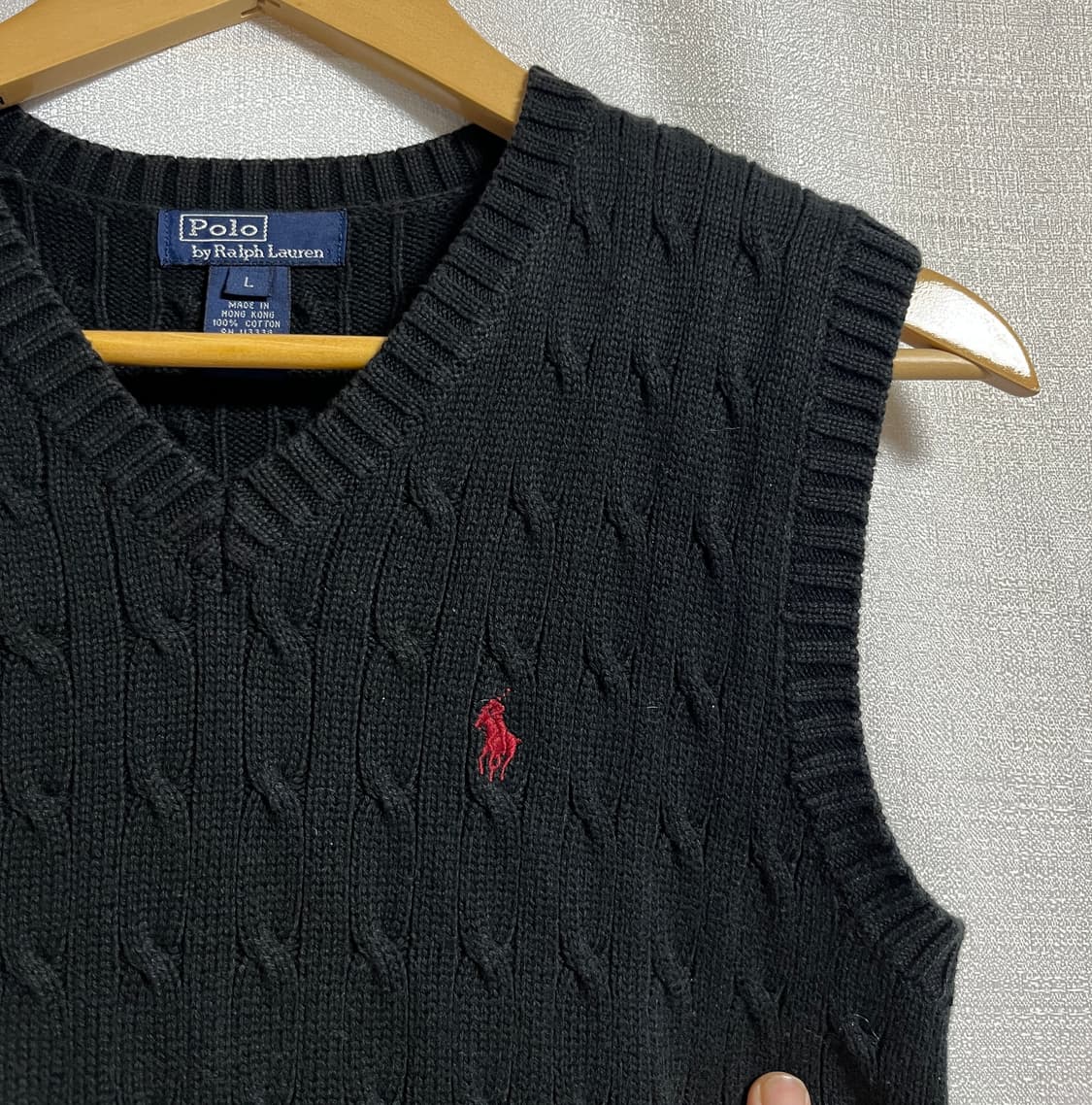 폴로 랄프로렌 케이블 니트 조끼 베스트 L 상품이미지3