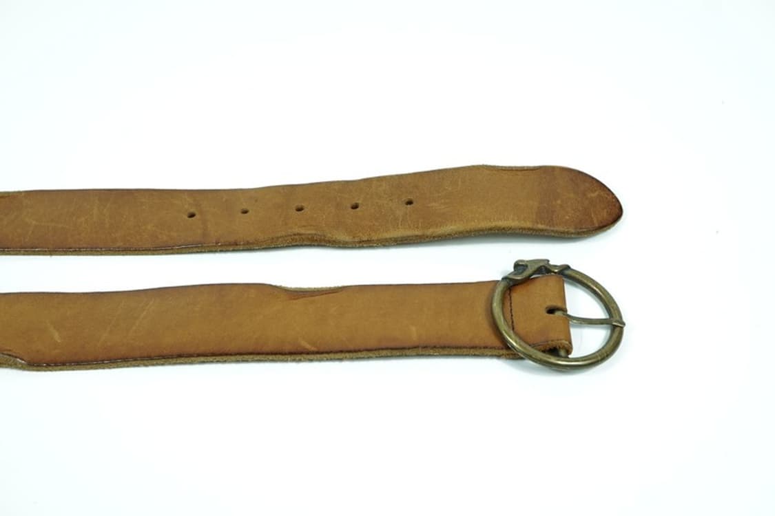 빈티지 브라운 리얼레더 링버클 벨트 상품이미지5