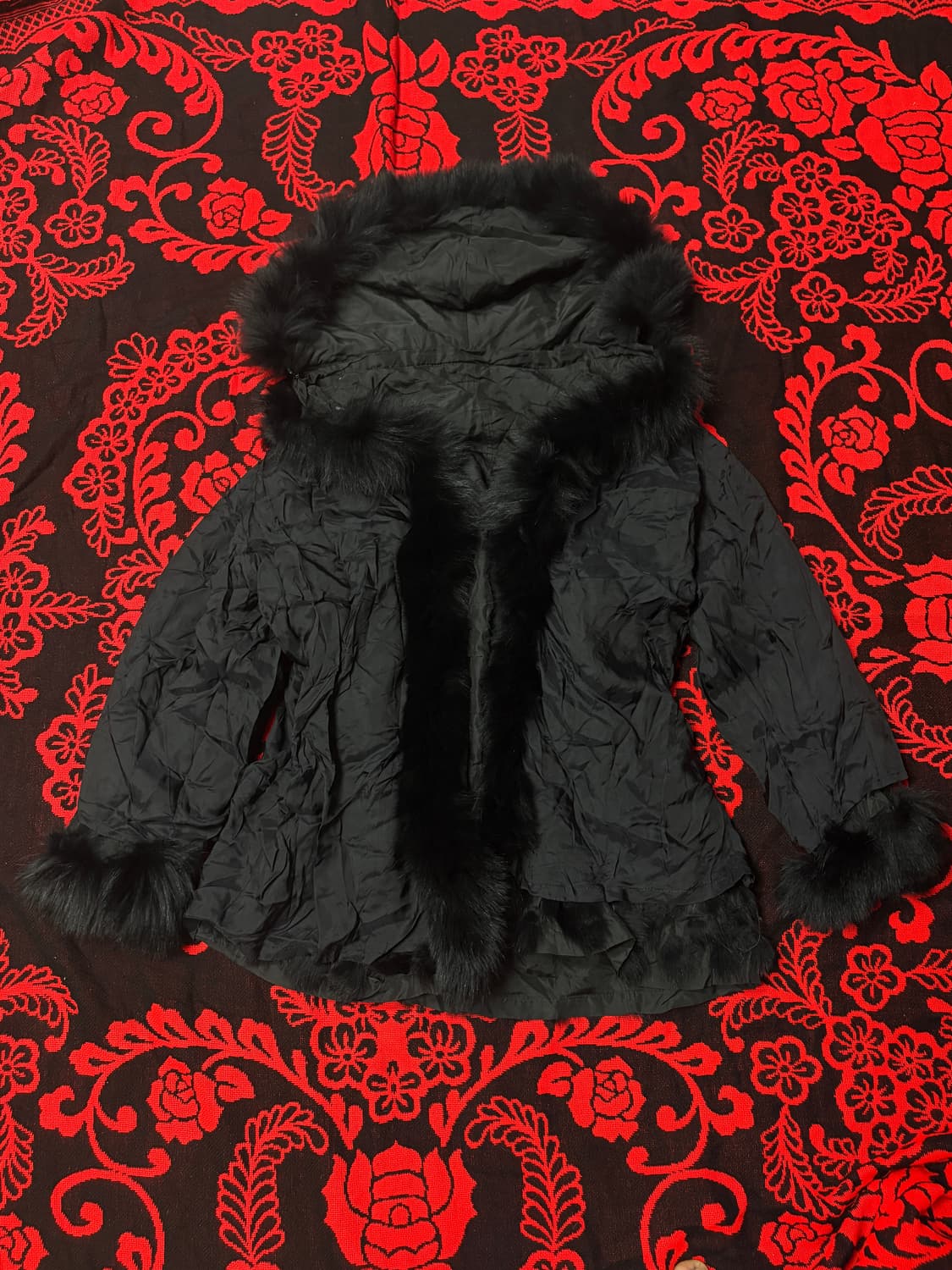 Grunge Punk Layerd trimming Fur hoodie 상품이미지1