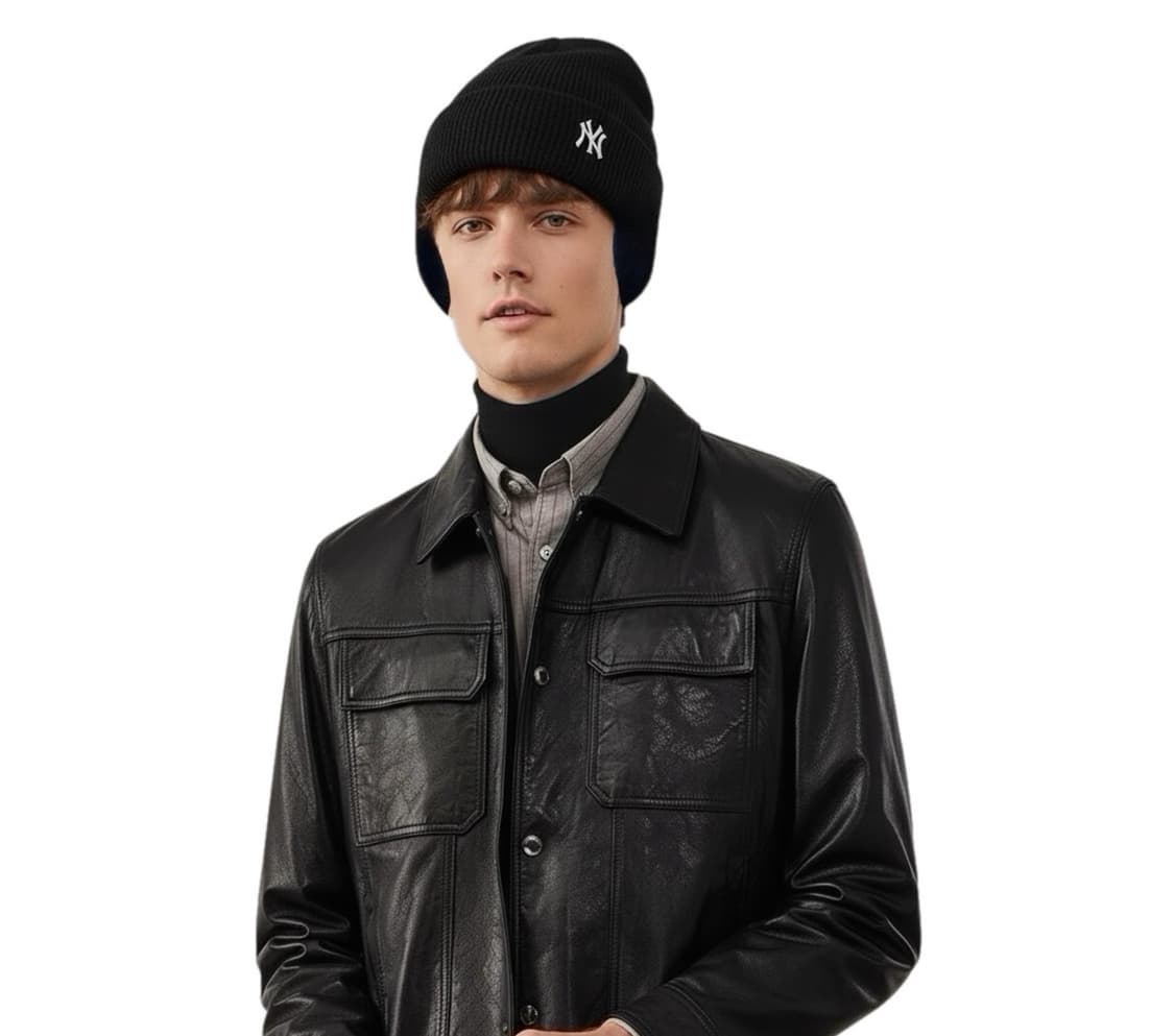 MLB 앙고라 모헤어 울 이어플립 비니 상품이미지1