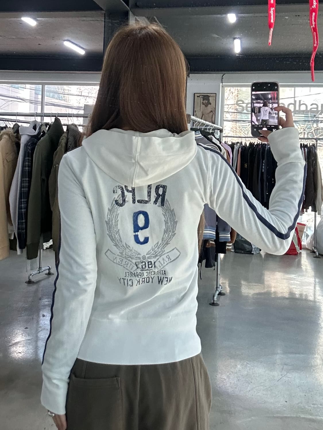 폴로랄프로렌 포니 넘버링 트랙 후드집업 상품이미지2