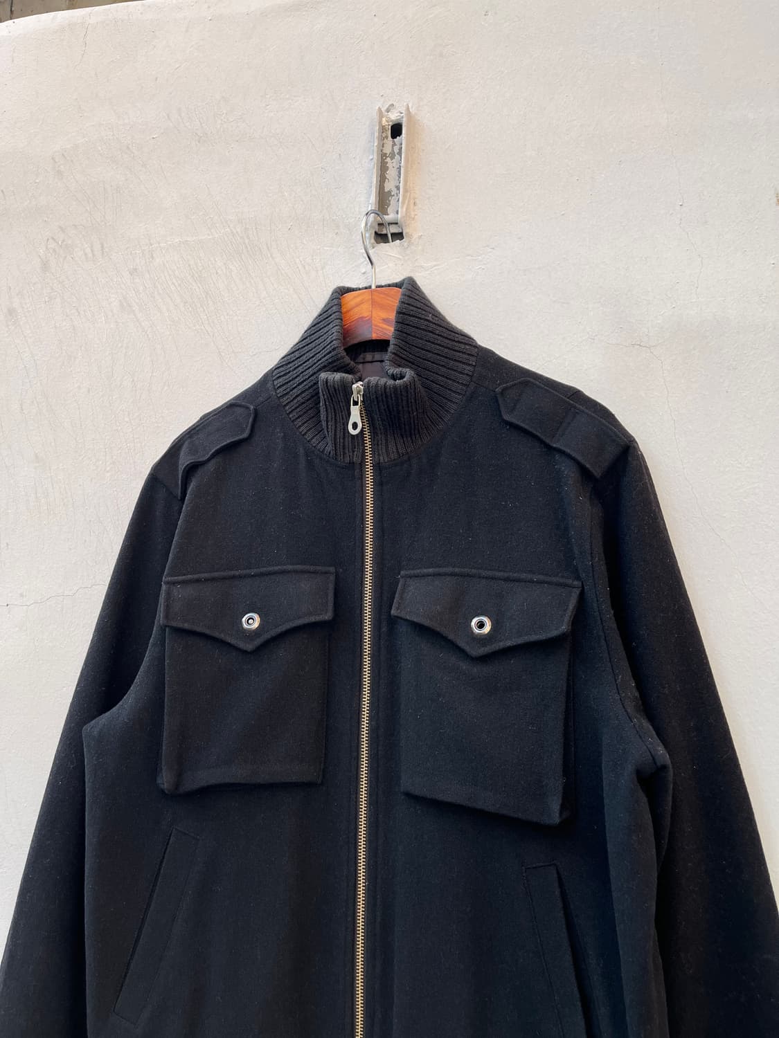 Vintage 울혼방 하이넥 밀티터리 자켓  상품이미지2