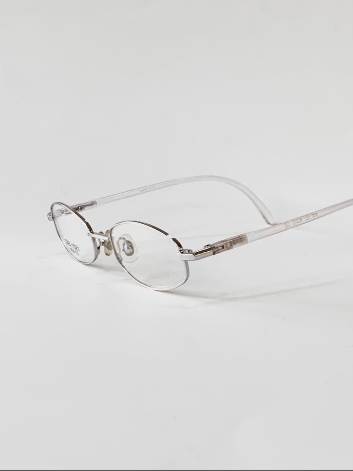 Small 실버 메탈 투명템플 오벌 데드스탁 연핑크 상품이미지1