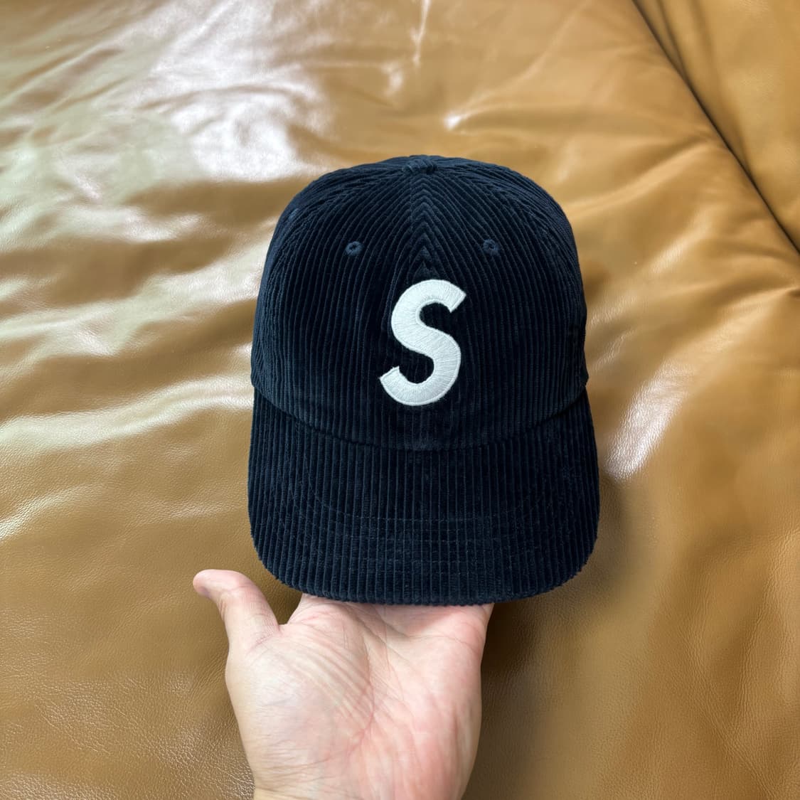 Supreme 슈프림 코듀로이 네이비 S로고 6패널 볼캡 모자 Navy 상품이미지2