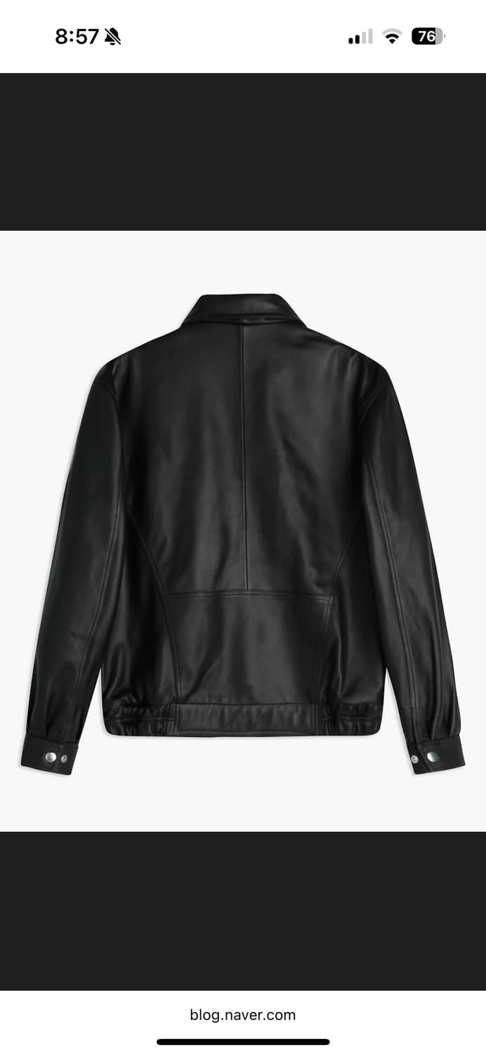 (구매)선플라워90‘s 레더봄버48사이즈 블랙 상품이미지2