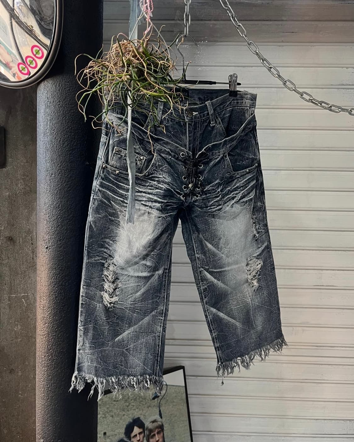 vtg punk layered washed short 상품이미지1