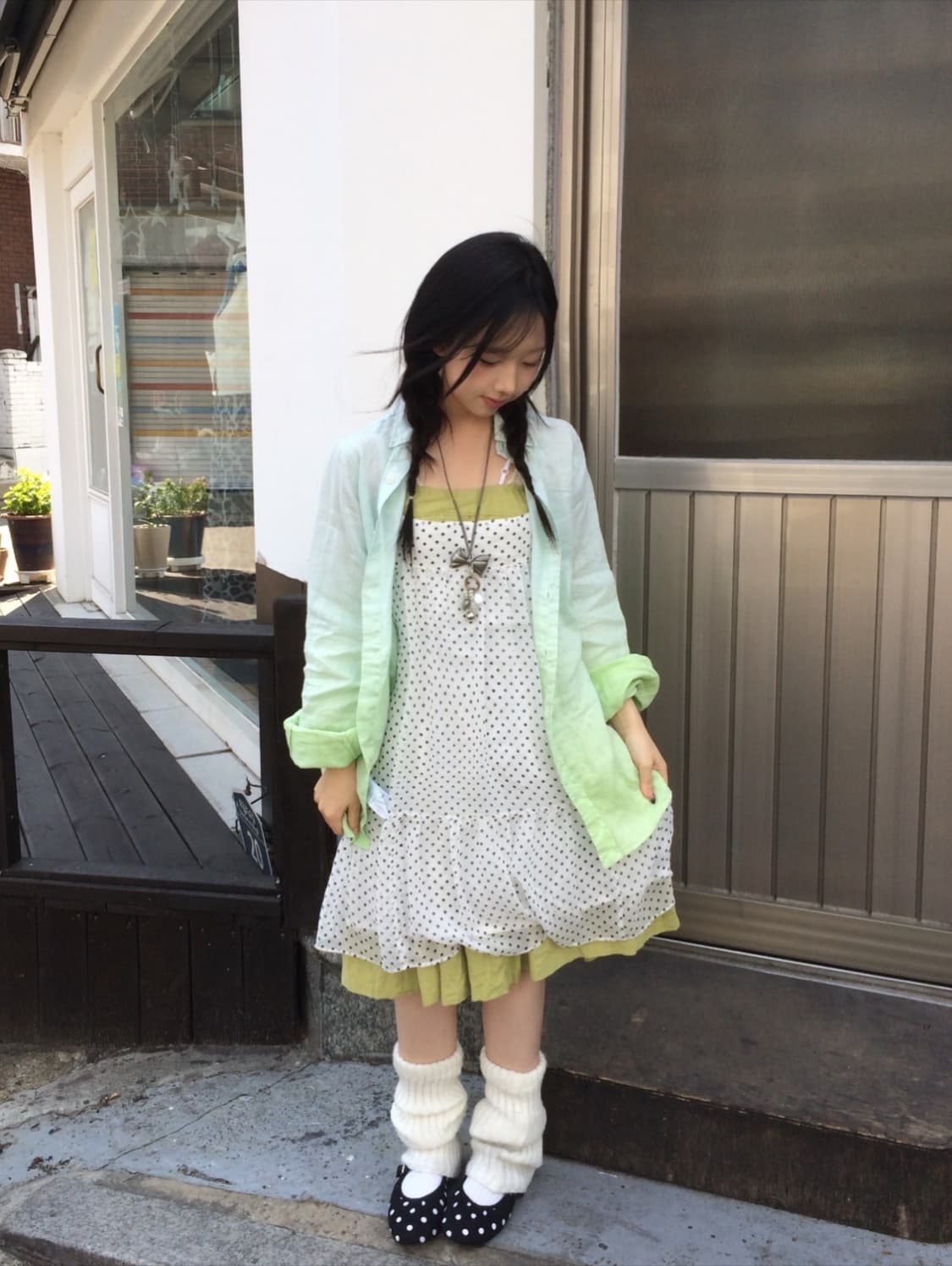 폴로 라임 도트 코디세트 상품이미지1