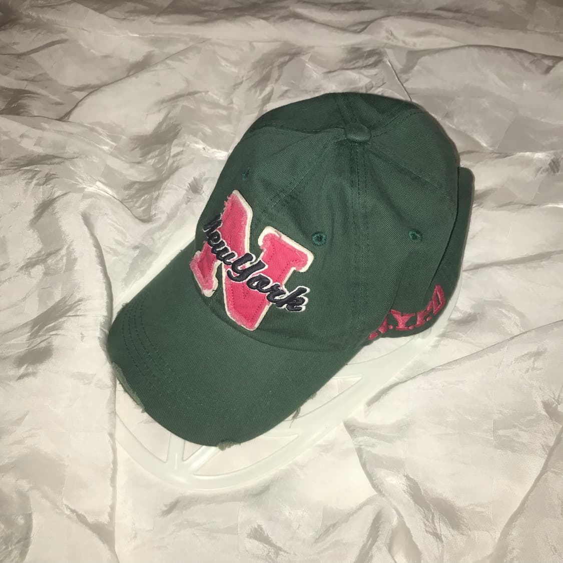 Vintage 갸루 핑크 Y2k 데미지 cap 상품이미지1