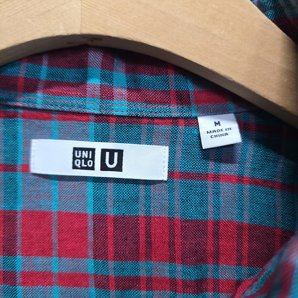 유니클로 U(UNIQLO U) 린넨 코튼 체크 반팔 셔츠 M 상품이미지4
