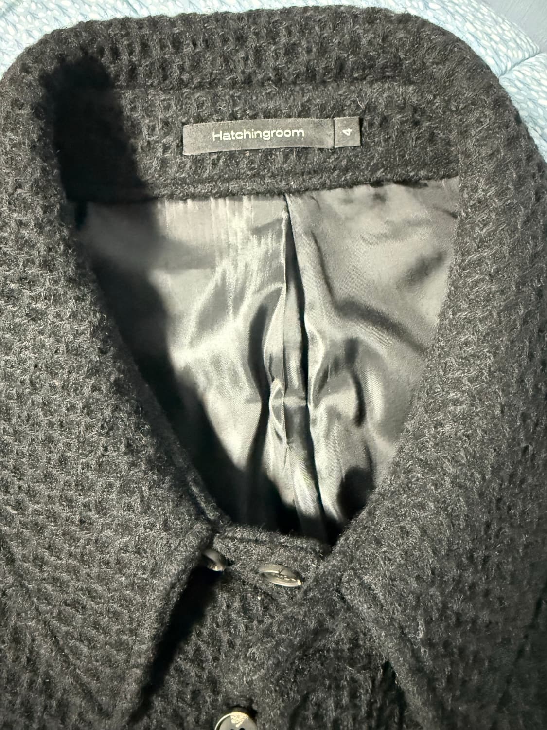 [4] 해칭룸 옵스큐라 트위드 코트 블랙 상품이미지3