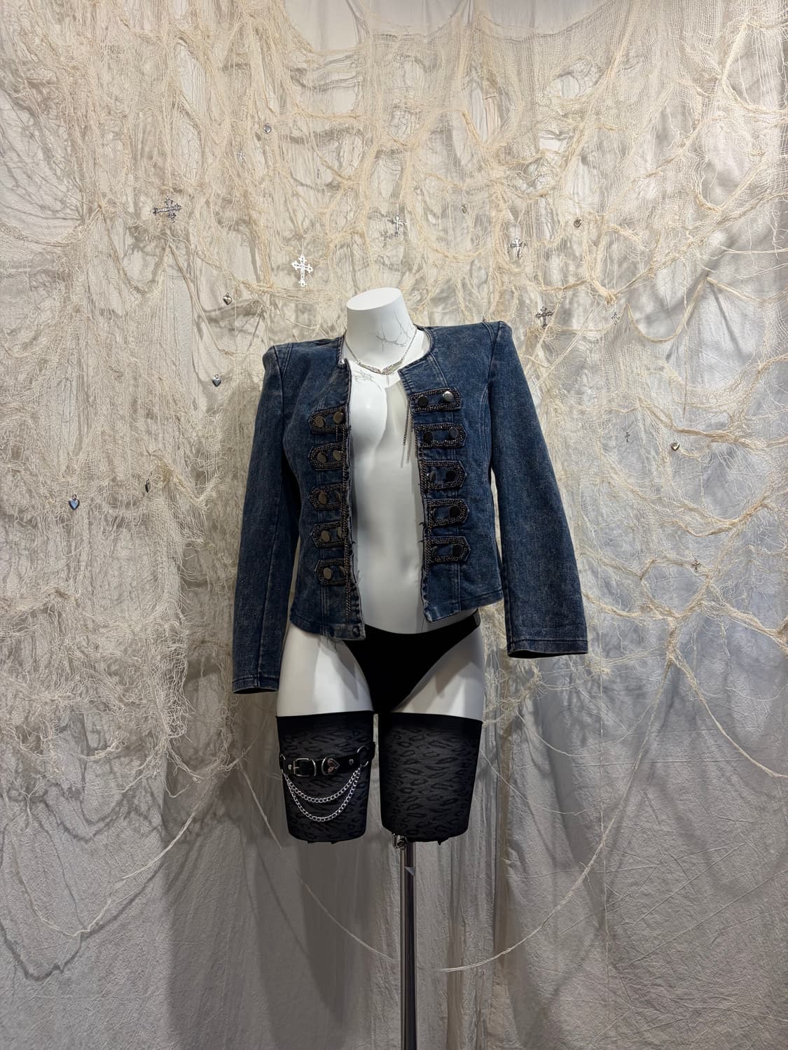 Y2K Chain loop stud detail  jacket 상품이미지2