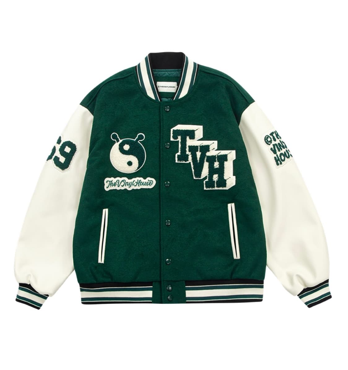 더 바이닐 하우스 바시티 자켓 그린 상품이미지1