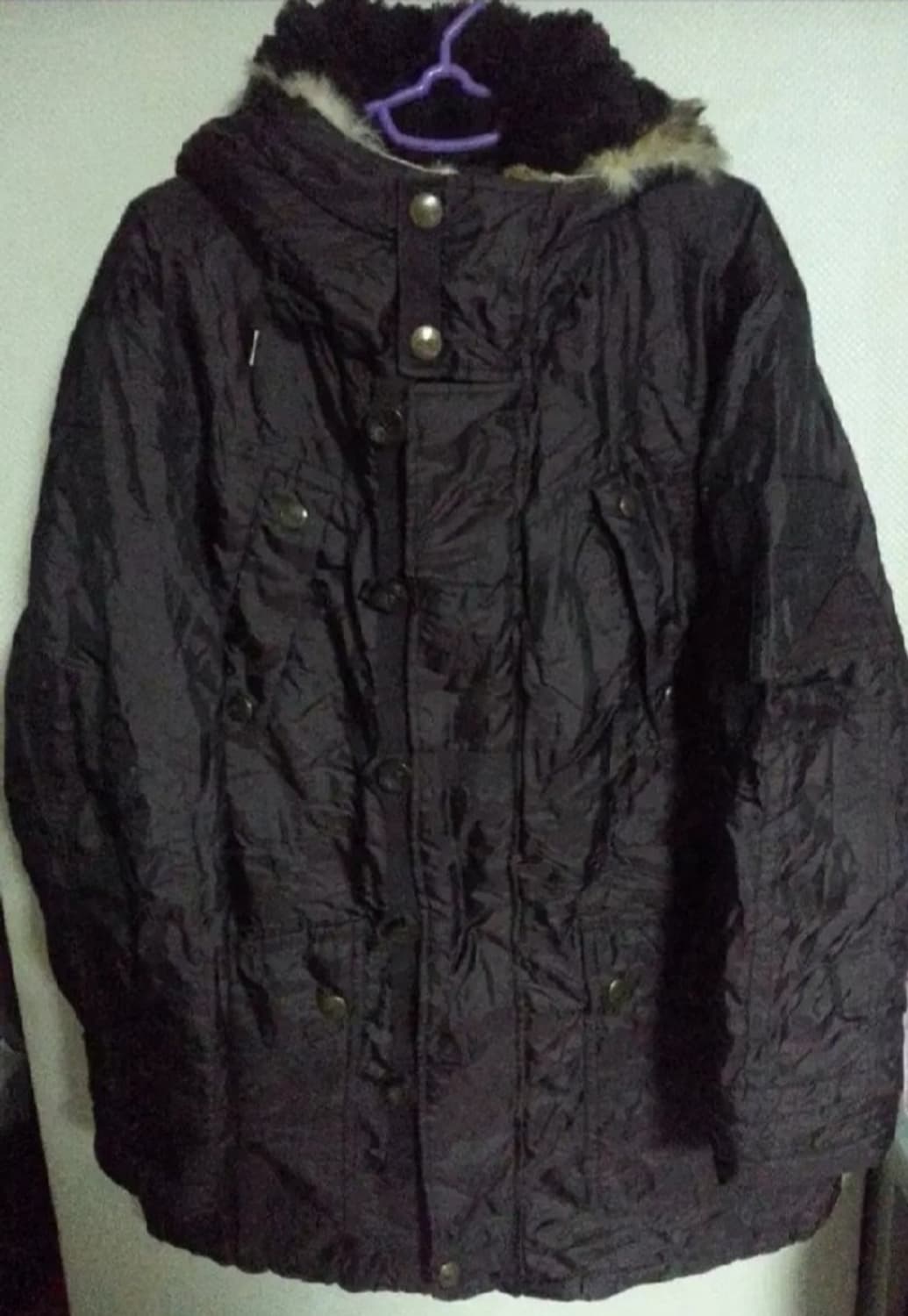 SMEX 토끼털 후드 빈티지 야상 점퍼 밤색 95 상품이미지1