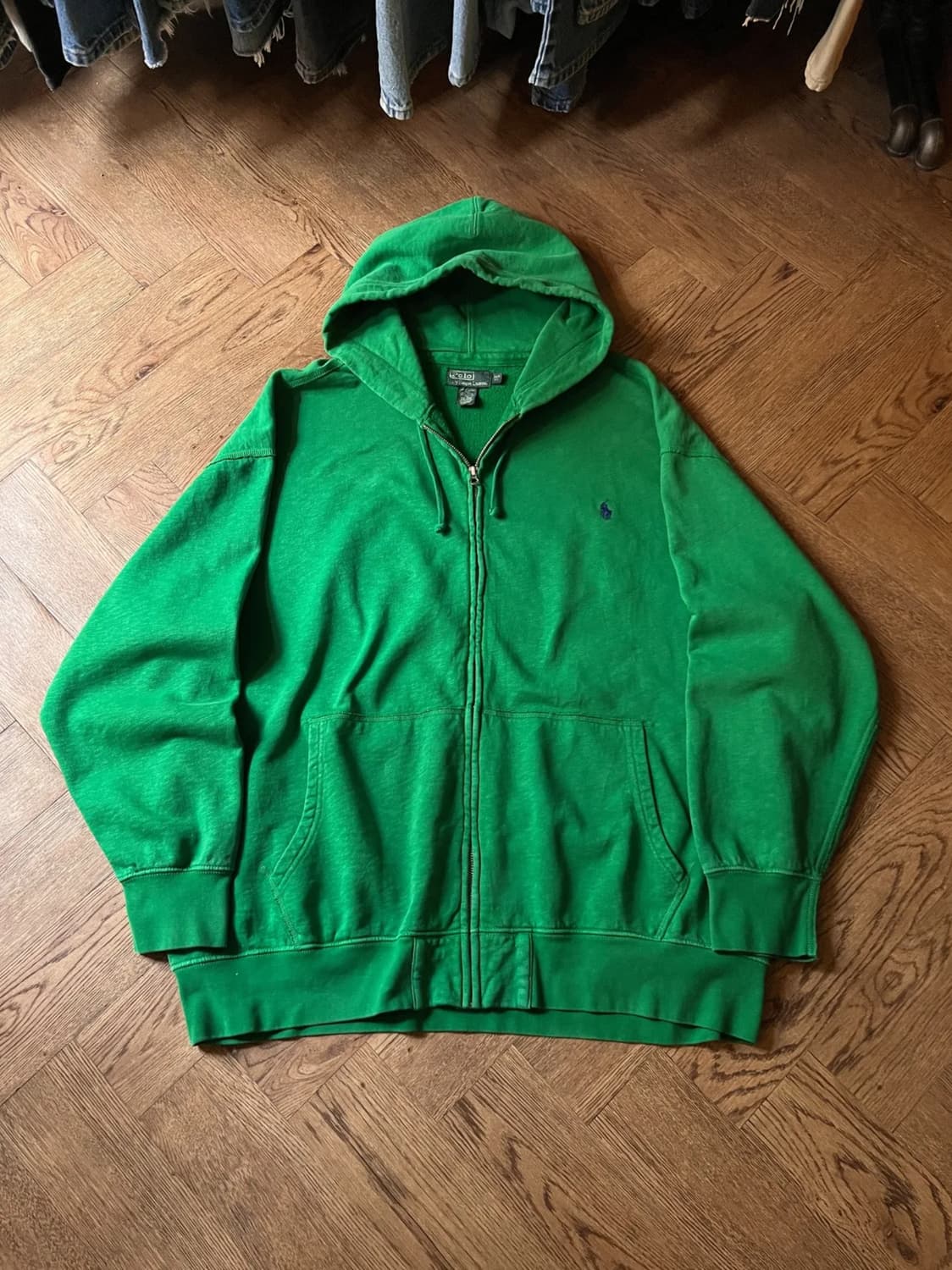 [3XL]폴로 랄프로렌 빅사이즈 그린 후드 집업 상품이미지1