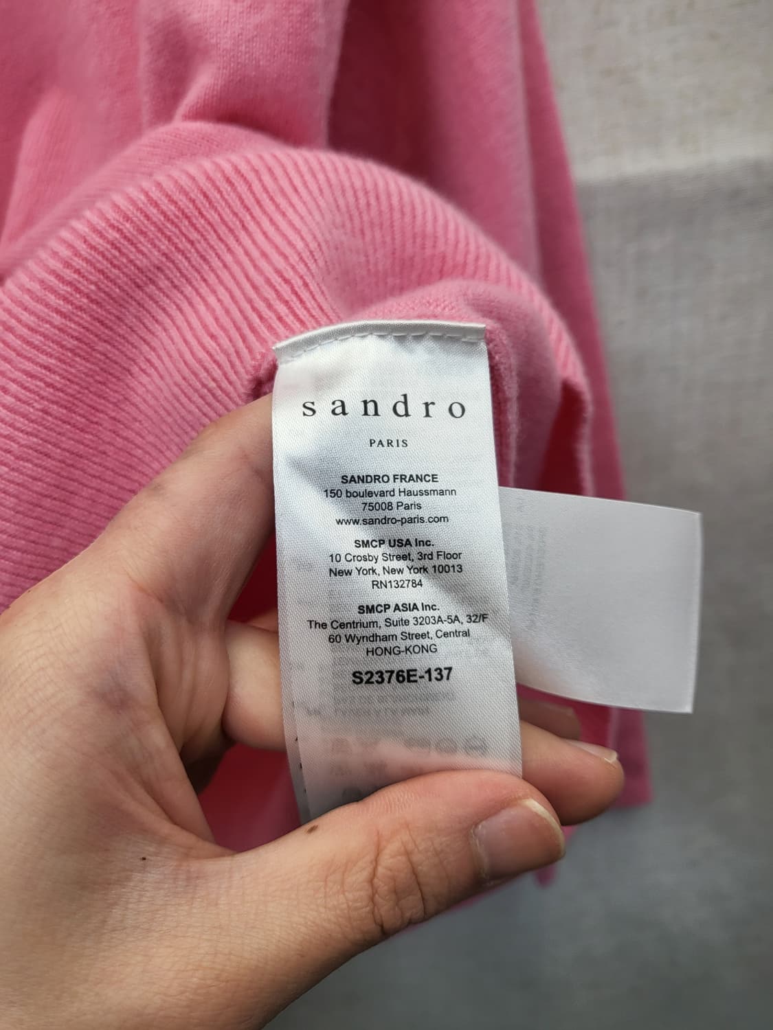 산드로 핑크 링 디테일 니트 상품이미지4