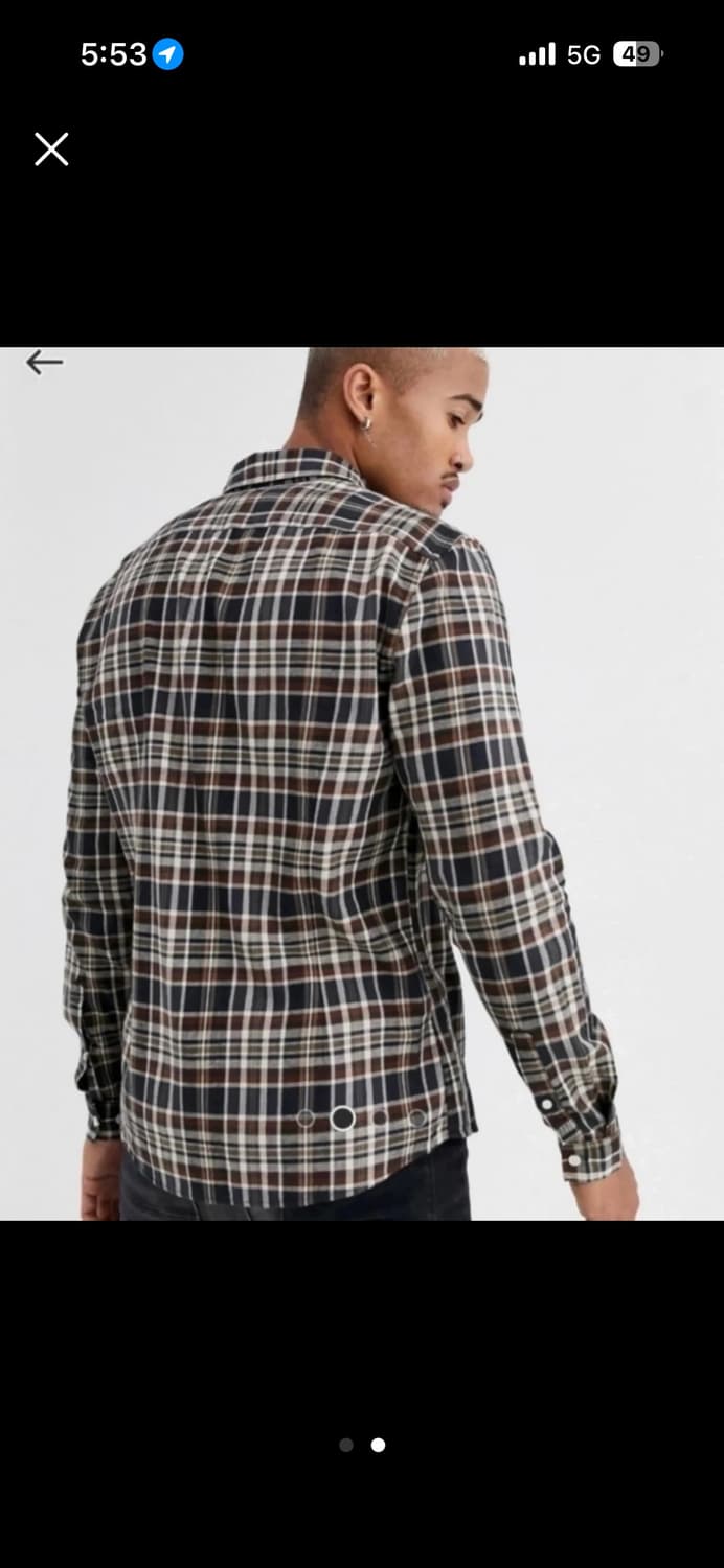 [새상품] ASOS 슬림 체크 셔츠 상품이미지2