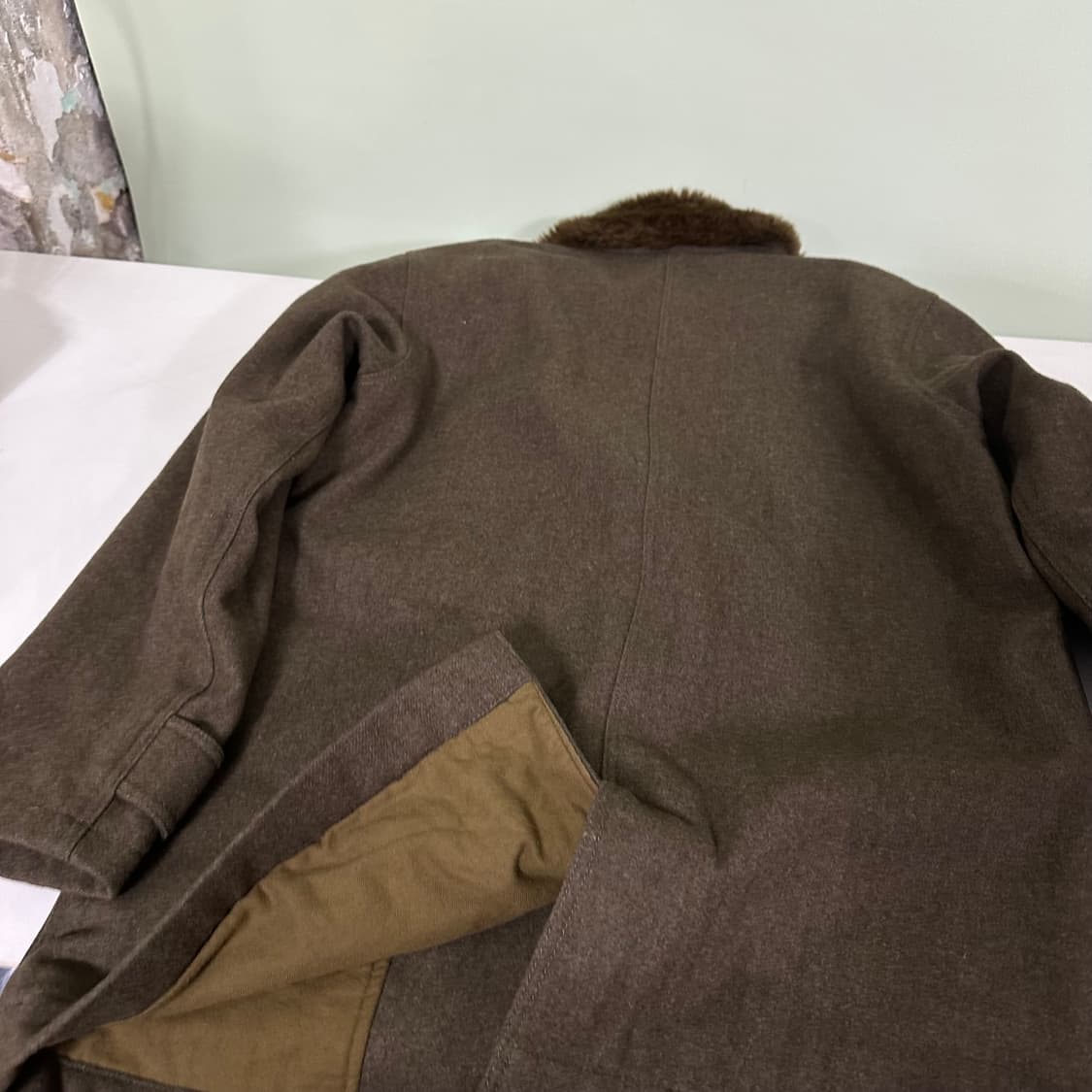 M 95 폴스미스 밀리터리카키 라쿤카라 울 야상자켓 상품이미지5