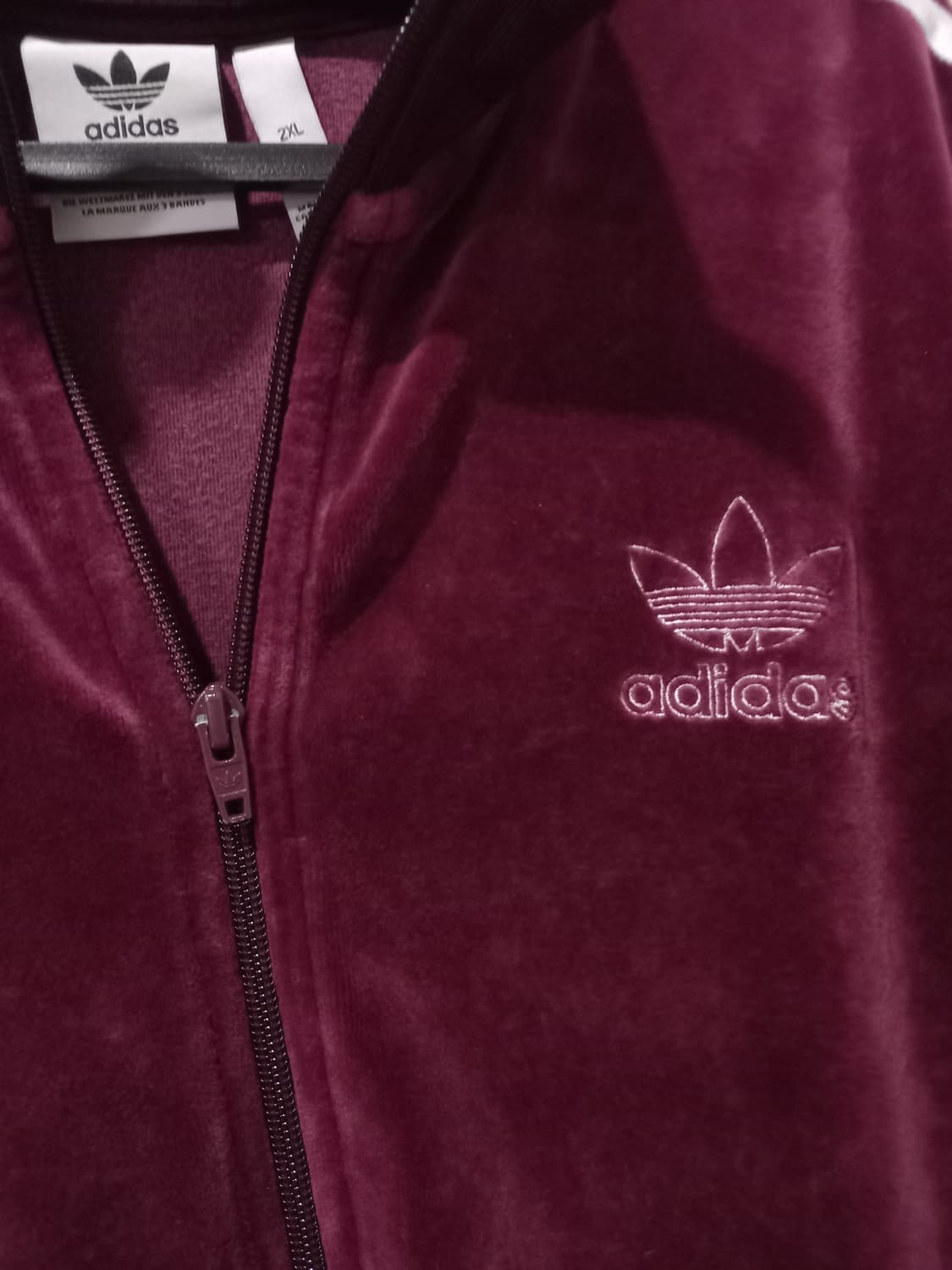 아디다스 벨벳 버건디 마룬 트랙탑 저지 져지집업 105~110 상품이미지3