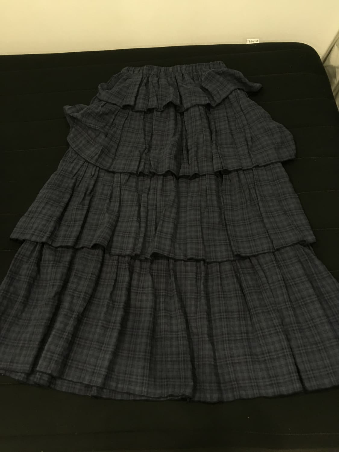 웹하우스 트위스터 체크 티어드 스커트 - 네이비 상품이미지3