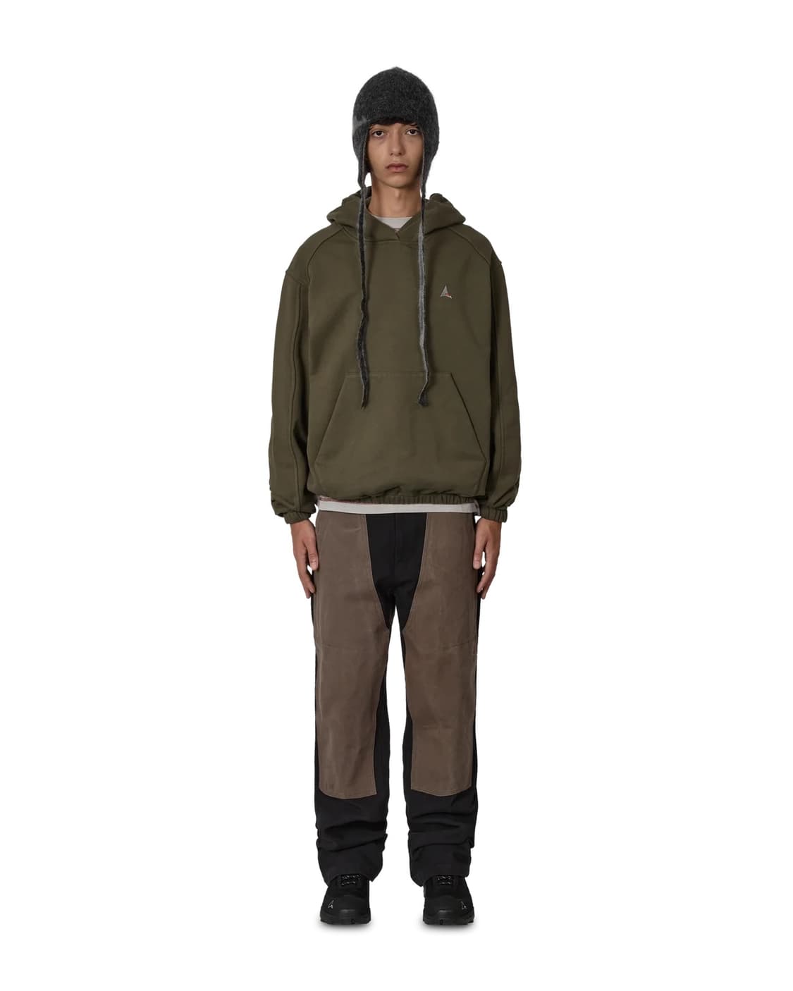 [S,M,L]로아 하이킹 25fw Logo 490gsm 후드티/카키 상품이미지6