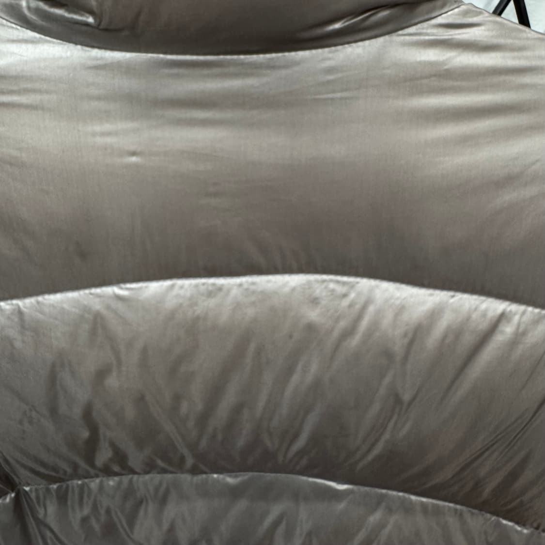 00s 챔피온 메탈릭 다운 패딩 자켓 전면 레이싱 패치 포인트 실버 상품이미지10