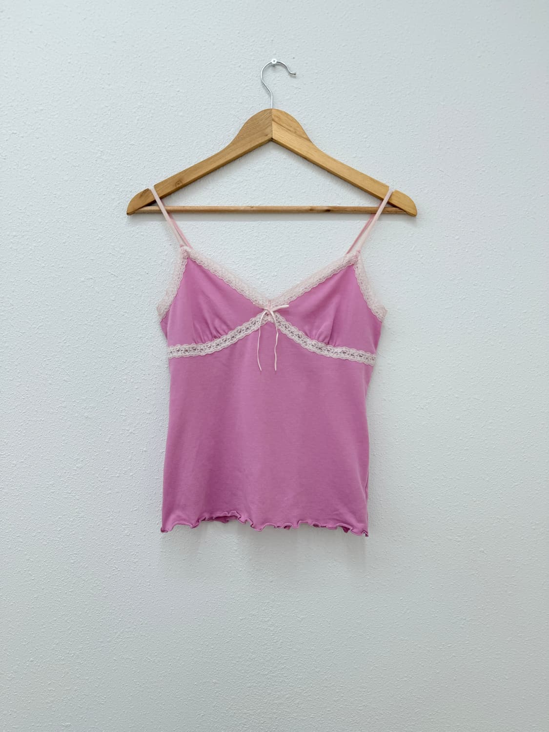 빈티지 핑크 레이스 리본 슬리브리스 상품이미지1