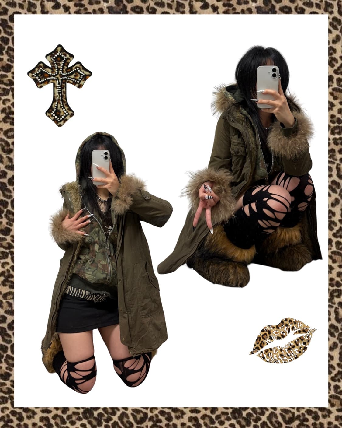 밀리터리 갸루 코디세트 00s y2k 와투케 오네갸루 상품이미지2