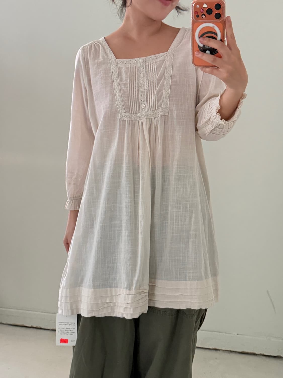 일본빈티지 모리 레이스 블라우스 원피스 상품이미지3