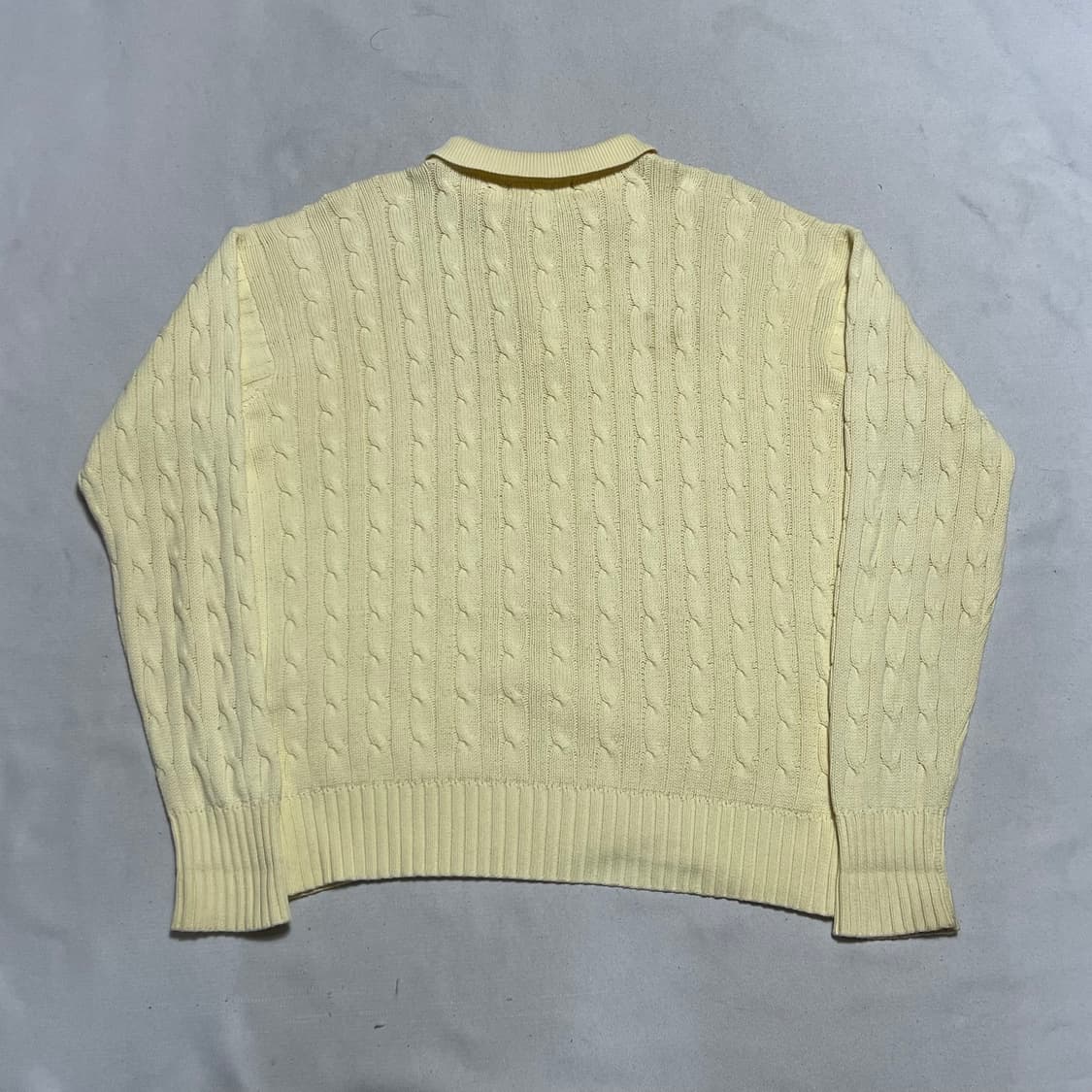 100 폴로랄프로렌 코튼 엘로우 케이블 카라 니트 상품이미지3