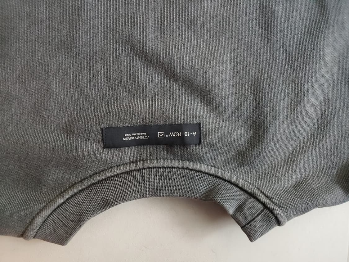 어텐션로우 피그먼트 리버시블 헤비 맨투맨 상태좋음 0사이즈 상품이미지6