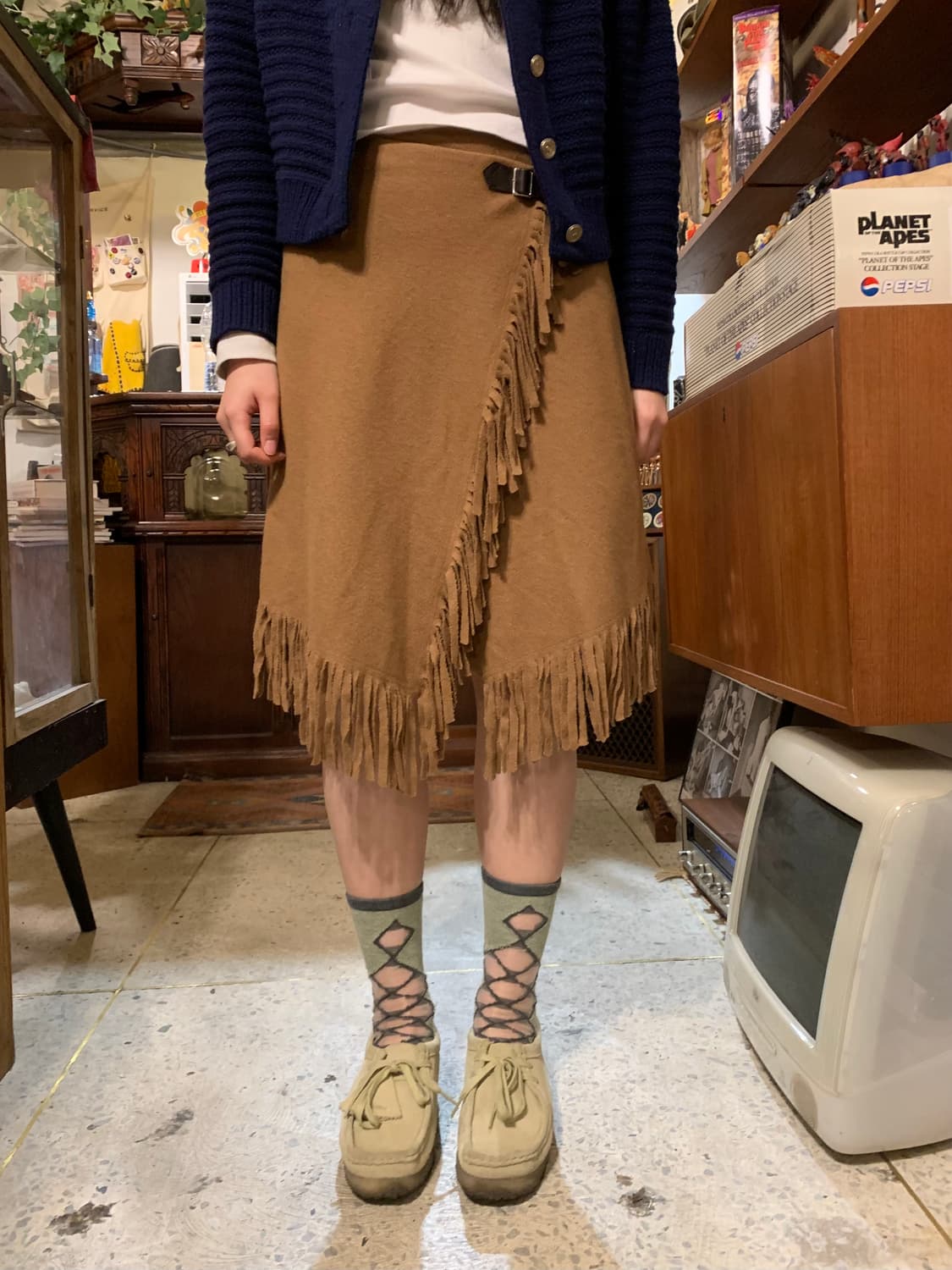 레이빔즈 프린지 랩스커트 상품이미지2