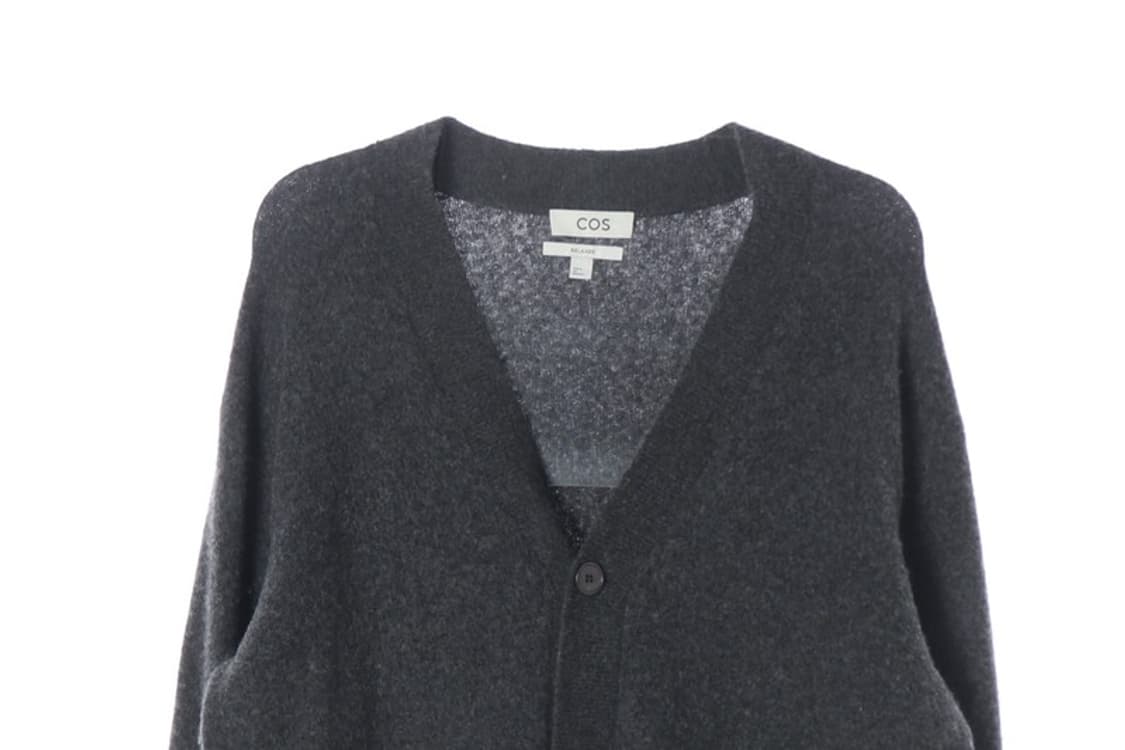 COS 릴렉스드 핏 울 야크 블렌드 가디건 차콜 M 상품이미지3