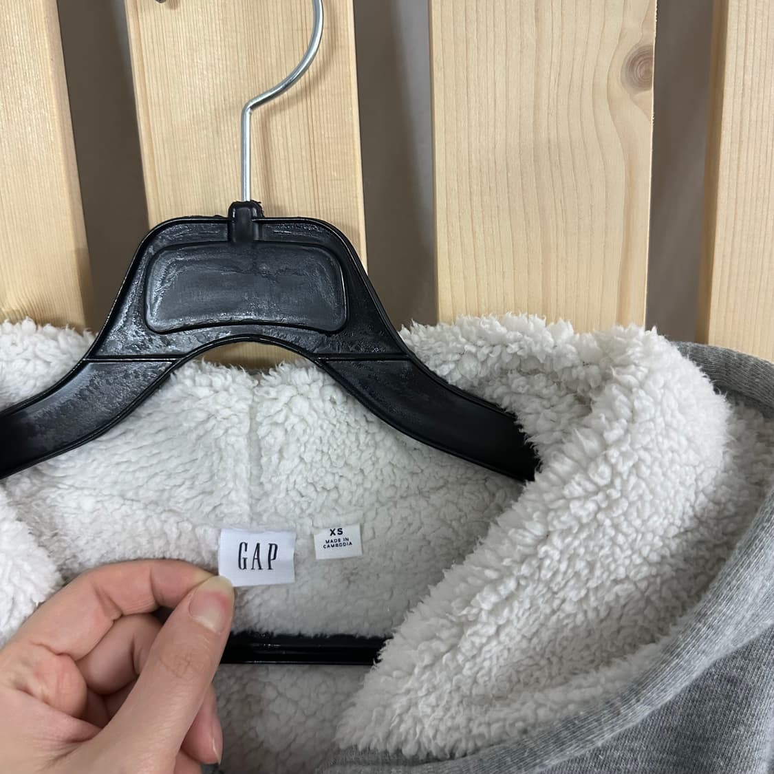 (M) GAP 갭 그레이 양털 후드집업 상품이미지4