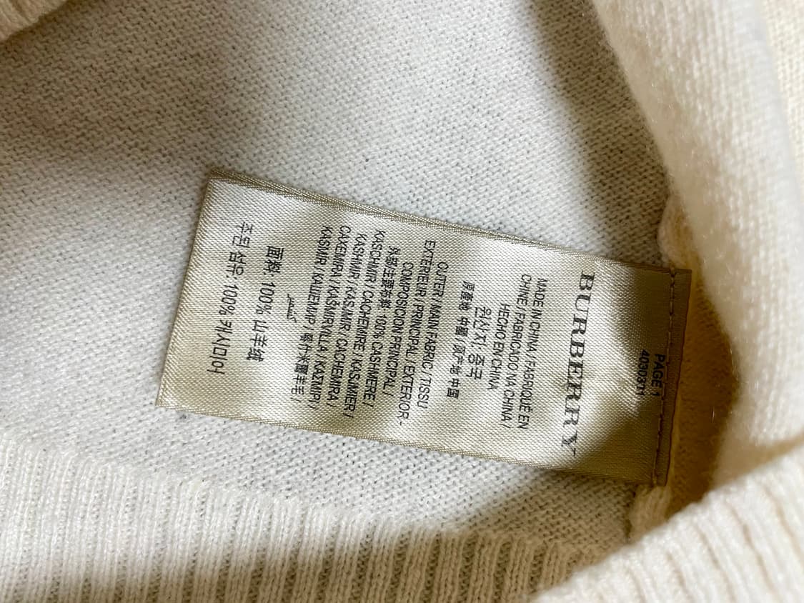 버버리 캐시미어 금장버튼 니트 XS 아이보리 정품 상품이미지6