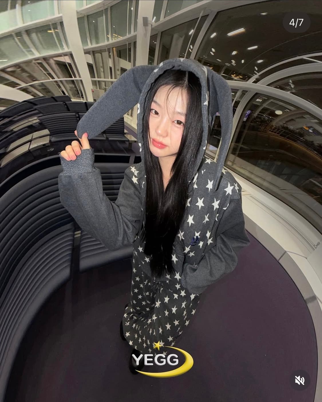 예그 스타 버니 후디 셋업 그레이 트레이닝 셋업 세트 상품이미지2