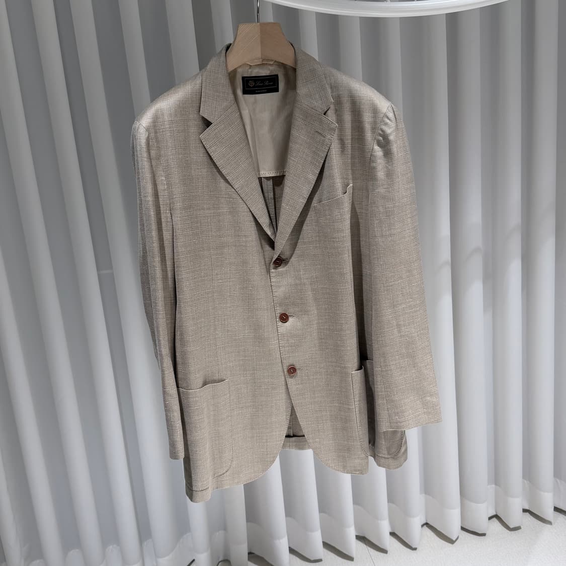 (A+/56) / 로로피아나 라이트 글렌 체크 울 자켓 블레이저 상품이미지3