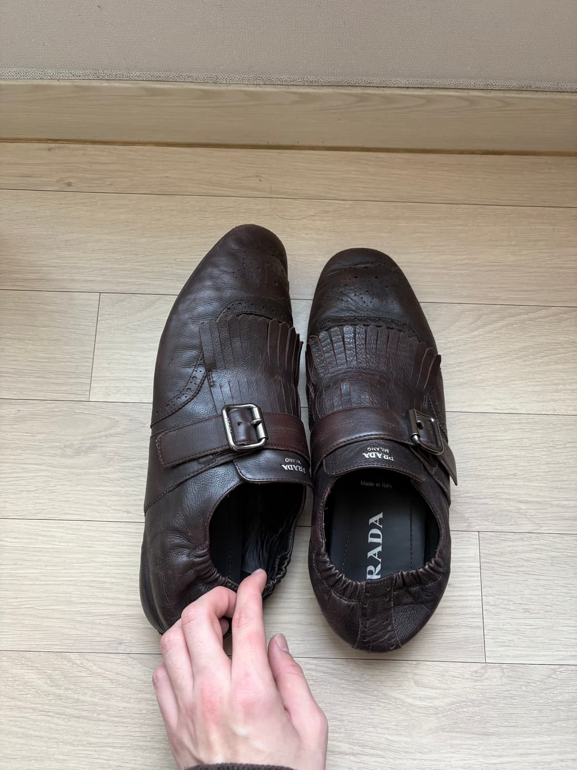 [9.5] 프라다 프린지 몽크 스트랩 로퍼  상품이미지2