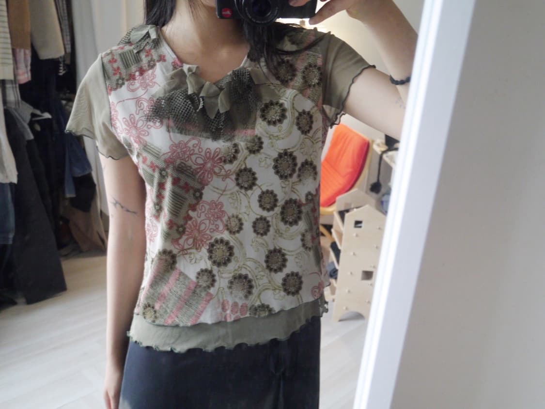 [JPN] floral mesh top  상품이미지1