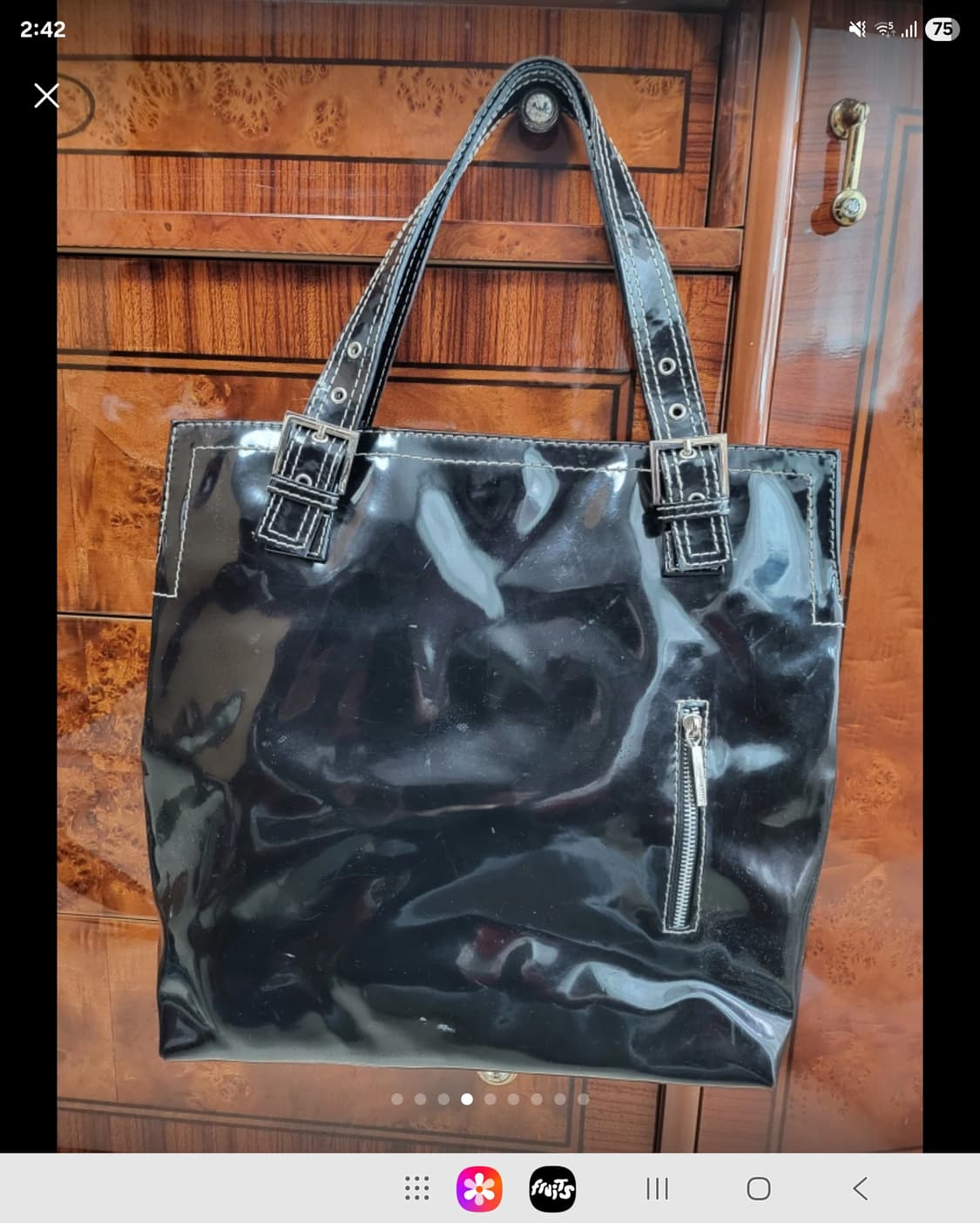 스페인 망고 에나멜 쇼퍼백  상품이미지4