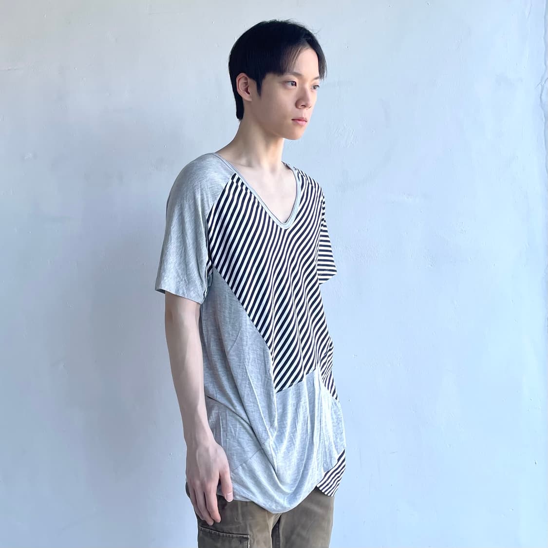 알렉산더맥퀸 비대칭 드레이프 티셔츠 상품이미지3